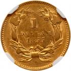 1855 $1 Gold Indian NGC AU53 - 2