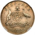 Australia. Sixpence, 1911 NGC MS61 - 2