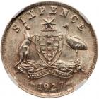 Australia. Sixpence, 1927 NGC MS63 - 2