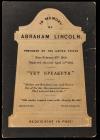 Lincoln, Abraham - Rarely Seen Funeral Card With Embossed Tombstone Relief