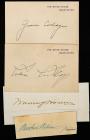 (Presidents) Calvin & Grace Coolidge Signed White House Cards, Plus Harding and Wilson Signatures