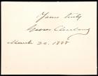 Cleveland, Grover - Card Inscribed, Signed, and Dated as President