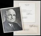 Truman, Harry S. - Inscribed, Signed Photo & TLS