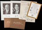 Bush, George W. and Laura & Dick and Lynne Cheney - Two Signatures by the President and Vice President