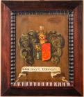 Dutch Coat of Arms Early 19th Century Oil on Board in Original Frame