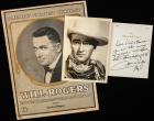 John Wayne, Inscribed and Signed Congratulations for a 50th Wedding Anniversary + Will Rogers Signed Program