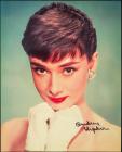 Audrey Hepburn Lovely Signed Color Publicity Photo From ROMAN HOLIDAY