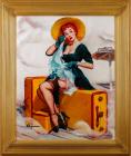 <I>Accidental Tourist</I> Gil Elvgren Oil on Canvas Recreation by Daniel Vancas