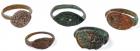 Roman Near East, ca. 3rd-5th Century AD, Lot of Five Bronze Signet Rings