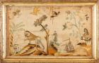 Rare 18th Century Silk Embroidered Sampler, Fantastic Images