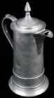 Boardman & Co. 19th Century Pewter Coffee Pot, Lion Atop Ribbon Touchmark