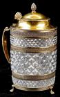 19th Century Russian Gold-washed Silver and Crystal Tankard