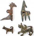 Four Ancient Bronze Animal Figurines