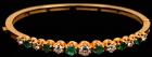 Lovely 14K Bracelet with 7 Diamonds and 6 Emeralds