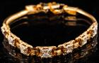 Bracelet of 14K Yellow Gold and 7 Illusion Set Diamonds