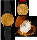 Outstanding Men's Corum 18K Yellow Gold US Twenty Dollar Gold Coin Watch Dated 1870