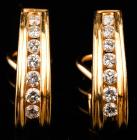 14K Yellow Gold Channel Set Diamond Post Earrings