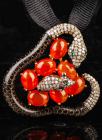 Highly Unusual Snake Pendant Accented with Single Cut Diamonds at Head