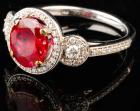 Elegant Lady's 14K White Gold Ruby and Diamond Ring