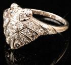 Striking Lady's Antique Platinum and Diamond Ring