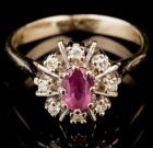 Young Woman's Petite 14K Yellow Gold, Diamond and Ruby Ring