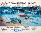 Astronaut & test pilot multi-signed Robert McCall color litho, 16 signatures