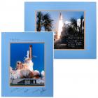 6 Oversized Photos of Apollo and Shuttle Missions, Two Signed by Crew