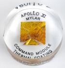 Apollo 11 Thermal Mylar Film Coating Removed From Command Module Presented in Acrylic Disc