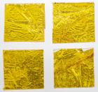 Apollo 11 Flown Thermal Mylar Film Coating "Kapton" Foil, 4 Mounted Samples on Acrylic Squares