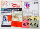 Collection of 12 Early Shuttle Materials, Vehicle Assembly Badges, Schematics, Brochure, Shuttle Straps