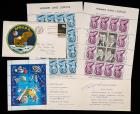 Cosmonaut Yuri Gagarin Signed Lecture Admission Ticket March 15, 1968 & Commemorative Stamps & Covers