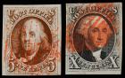 U.S., 1847, 5c Red Brown and 10c Black, Used (Sc 1-2)