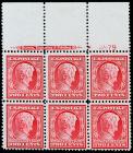 U.S., 1909, 2c Lincoln, Bluish Paper, Plate Block (Sc 369)