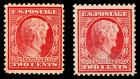 U.S., 1909, 2c Lincoln, Bluish Paper (x2) (Sc 369)