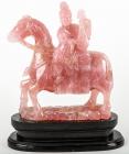 Carved Rose Quartz Bodhisattva Playing Lute