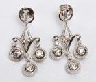 Beautiful Michael Beaudry Diamond Platinum Trilogy Earrings