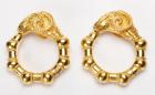 Gorgeous 22K Yellow Gold Ram's Head Hoop Earrings