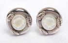 Tiffany & Co. Carved Mother Of Pearl Sterling Silver Earrings