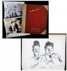 A Collection of Hollywood Greats 7 Signed Jackie Gleason & Ben Kingsley, Vintage Photos and Ltd. Edition Sketch Book