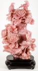 Large, Majestic Carved Rose Quartz Urn of Phoenix and Magpies