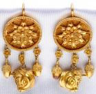 Handcrafted 22 Kt. Gold Greek Revival Earrings