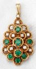 Emerald, Diamond, 18K Yellow Gold Pendant