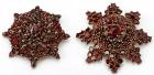 Collection of 2 Victorian Garnet, Yellow Metal Brooches