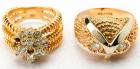 Two 14K Yellow Gold and Diamond Rings