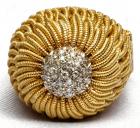 Gold and Diamond Flower Ring