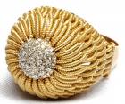 Gold and Diamond Flower Ring - 2