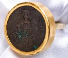 Gold Ring with Byzantine Coin of Emperor Isaac II Angelos