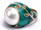 Gold, Pearl, and Enamel Ring