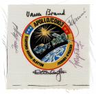 1975, Apollo/Soyuz FLOWN crew signed beta cloth