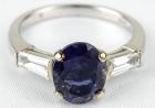 Sapphire and Diamond Solitaire in 14K White Gold